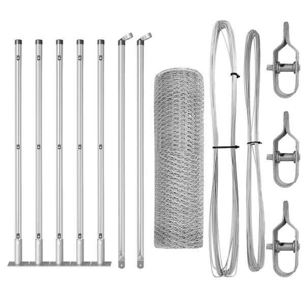 vidaXL St&auml;ngselstolpe Silver 10 x 0,6 m (25 mm n&auml;t) St&aring;l