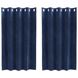 vidaXL M&ouml;rkl&auml;ggningsgardiner 2 st M&ouml;rkbl&aring; 140 x 140 cm Sammet