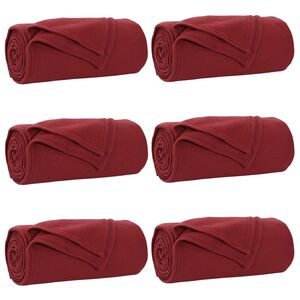 vidaXL Filtar 6 st Bordeaux R&ouml;d 270 x 240 cm 5.08 kg Fleece
