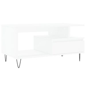 vidaXL Soffbord vit 90x49x45 cm konstruerat tr&auml;
