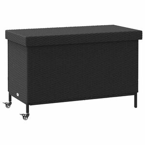 vidaXL Tr&auml;dg&aring;rdsl&aring;da med hjul svart 110x55x73 cm konstrotting