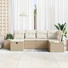 vidaXL Trädgårdsoffset 6 pcs Beige 55 x 62 x 69 cm Poly rattan