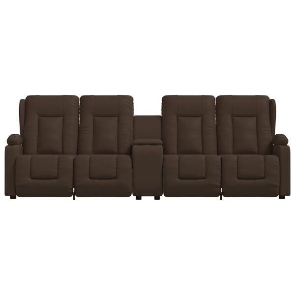 vidaXL Massagefåtölj med kopphållare 4-sits brun konstläder