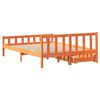 vidaXL S&auml;ngram utan madrass vaxbrun 150x200 cm massiv furu