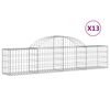 vidaXL Gabion b&aring;gformad 13 st 200x30x40/60 cm galvaniserat j&auml;rn