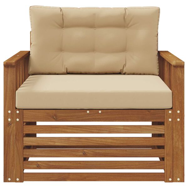 vidaXL Utomhussoffset Massivt akaciatr&auml; och polyester Naturf&auml;rg