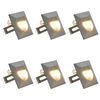 vidaXL Utomhusv&auml;gglampa LED 6 st 2 W silver fyrkantig
