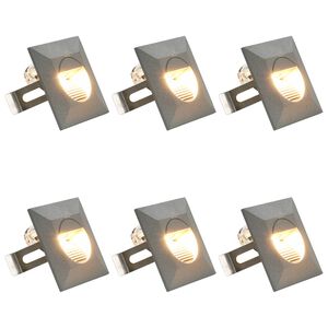 vidaXL Utomhusv&auml;gglampa LED 6 st 2 W silver fyrkantig
