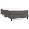 vidaXL Boxspring-s&auml;ngram m&ouml;rkgr&aring; 100x200 cm sammet