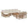 vidaXL Utomhussoffset 10 st 9-sits Naturlig och Creamvit Polyester