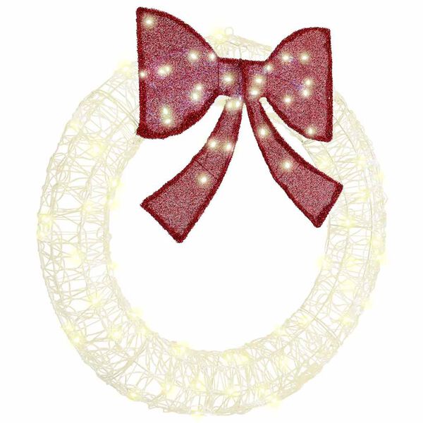 vidaXL Krans med 80 LED-lampor Varmvit 92 x 92 x 9,5 cm Akryl