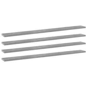 vidaXL Hyllplan 4 st betonggr&aring; 100x10x1,5 cm konstruerat tr&auml;