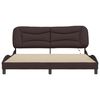 vidaXL Bed Frame with LED without Mattress "Hvar" Dark Brown 180x200 cm Fabric