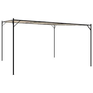 vidaXL Paviljong beige 4x4 m 180 g/m&sup2; tyg och st&aring;l