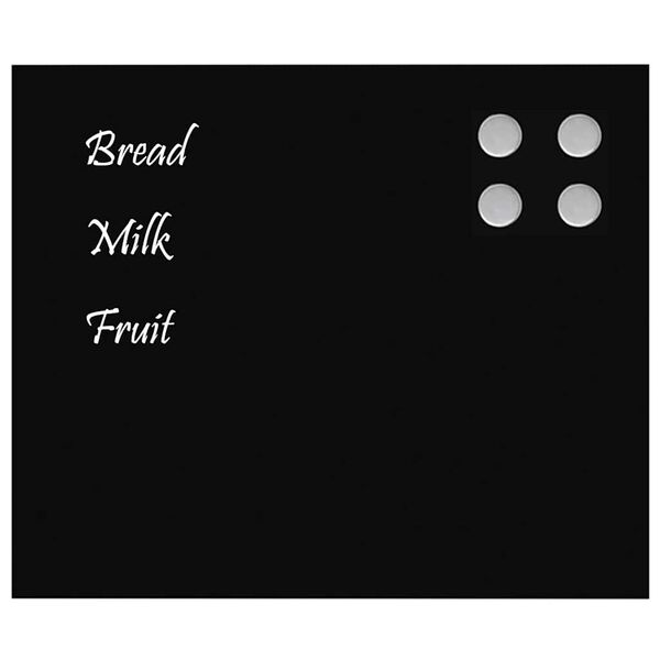 vidaXL V&auml;ggmonterad magnettavla svart 60x50 cm h&auml;rdat glas