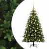 vidaXL Konstgjord julgran med kulor 120 cm 150 LED-lampor Varmvit