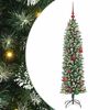 vidaXL Konstgjort smalt jultr&auml;d med 150 LED-lampor Gr&ouml;n och Vit 150 cm