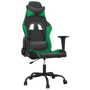 vidaXL Gamingstol svart och gr&ouml;n konstl&auml;der
