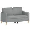 vidaXL 2-sitssoffa ljusgr&aring; 120 cm tyg