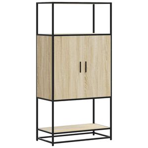 vidaXL H&ouml;gsk&aring;p sonoma-ek 68x35x139 cm konstruerat tr&auml; och metall