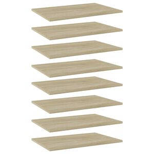 vidaXL Hyllplan 8 st sonoma-ek 60x40x1,5 cm konstruerat tr&auml;