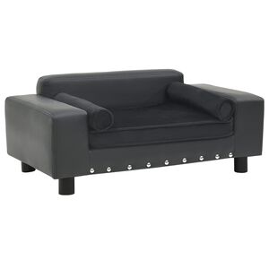 vidaXL Hundsoffa m&ouml;rkgr&aring; 81x43x31 cm plysch och konstl&auml;der