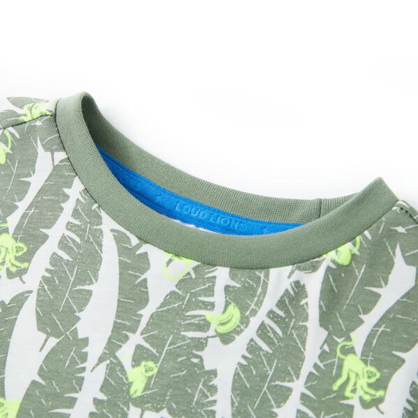 T-shirt f&ouml;r barn ecru och gr&ouml;n 104