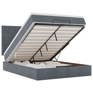 vidaXL Ottoman s&auml;ngram med madrasser m&ouml;rkgr&aring; 140x190 cm sammet