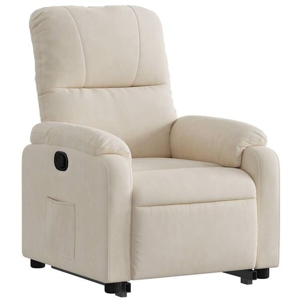 vidaXL Reclinerfåtölj med uppresningshjälp beige mikrofibertyg