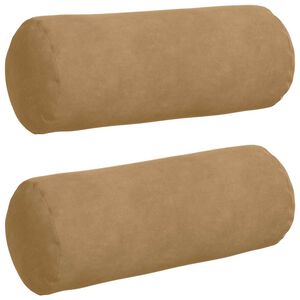 vidaXL Bolsterkuddar 2 pcs Brun &Oslash; 15 x 40 cm Kordread tyg