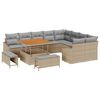 vidaXL Tr&auml;dg&aring;rdsoffset med kudde 12 pcs Beige konstrotting
