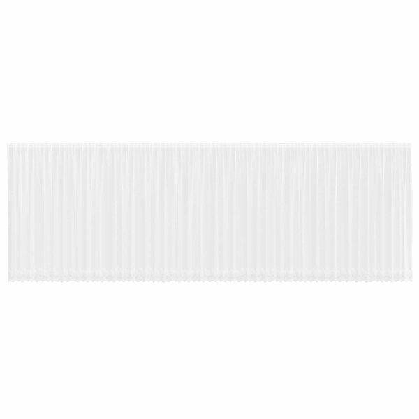 vidaXL Spetsgardin med gardiner Blommor Vit 240 x 1200 cm Polyester