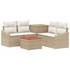 vidaXL Soffset 6 st Beige och kr&auml;mvit Poly Rattan och st&aring;l