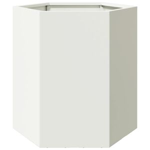 vidaXL Odlingsl&aring;da vit sexkantig 46x40x45 cm st&aring;l