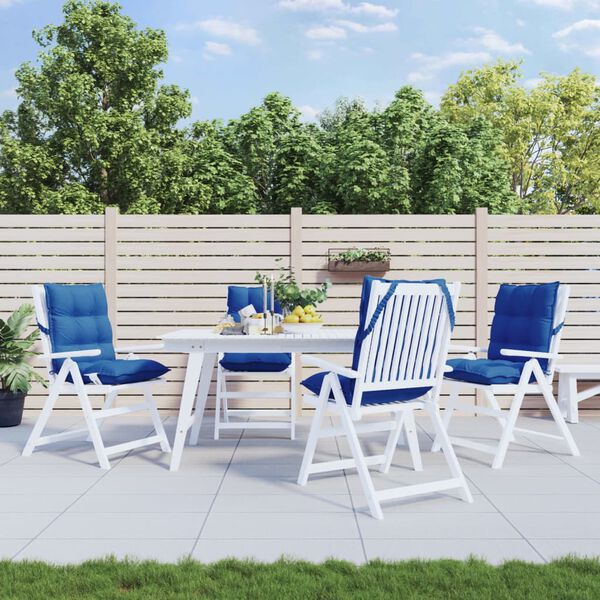 vidaXL Stolsdynor l&aring;g 4 st kungsbl&aring; oxfordtyg