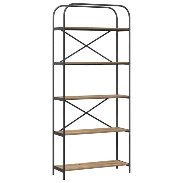 vidaXL Hyllsystem Artisan Ek 80 x 30 x 183 cm Konstruerat tr&auml;