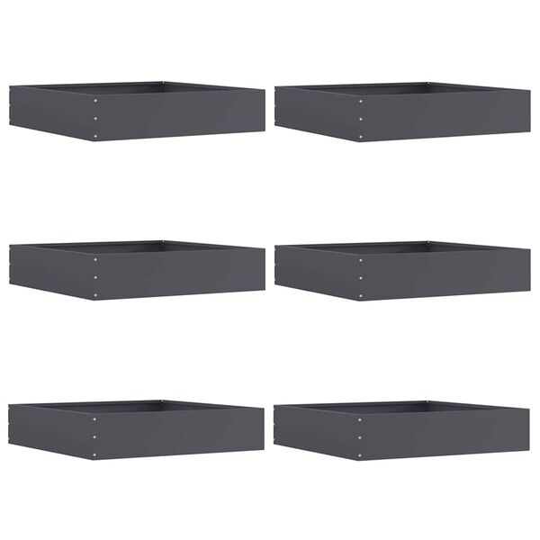 vidaXL Kant f&ouml;r gr&auml;smatta 6 pcs Antracit 60 x 60 x 13 cm St&aring;l