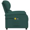 vidaXL Massagefåtölj mörkgrön tyg