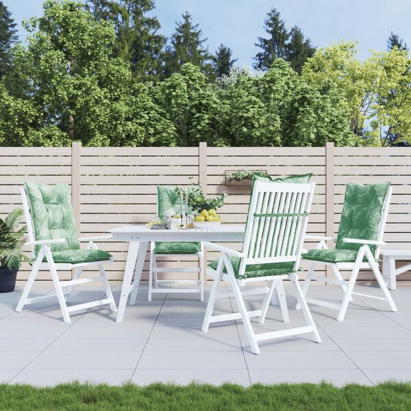 vidaXL Stolsdynor 4 st bladm&ouml;nster 120x50x7 cm tyg