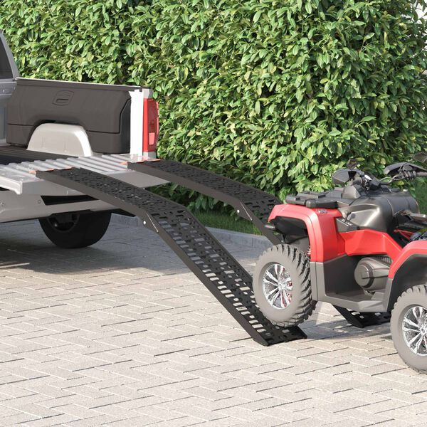 vidaXL Lastnings Ramp 2 pcs Svart 222 x 29 x 14 cm Aluminium