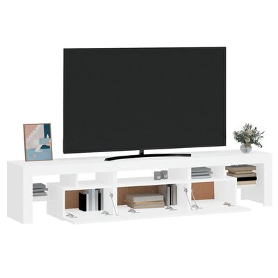 vidaXL Tv-bänk med LED-belysning vit 200x36,5x40 cm