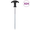 vidaXL T&auml;ltpinnar 24 st 17 cm &Oslash;7 mm galvaniserat st&aring;l