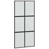 vidaXL Skjutd&ouml;rr med beslag svart 102,5x205 cm h&auml;rdat glas