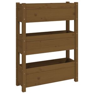 vidaXL Odlingsl&aring;da honungsbrun 77x25x104,5 cm massiv furu