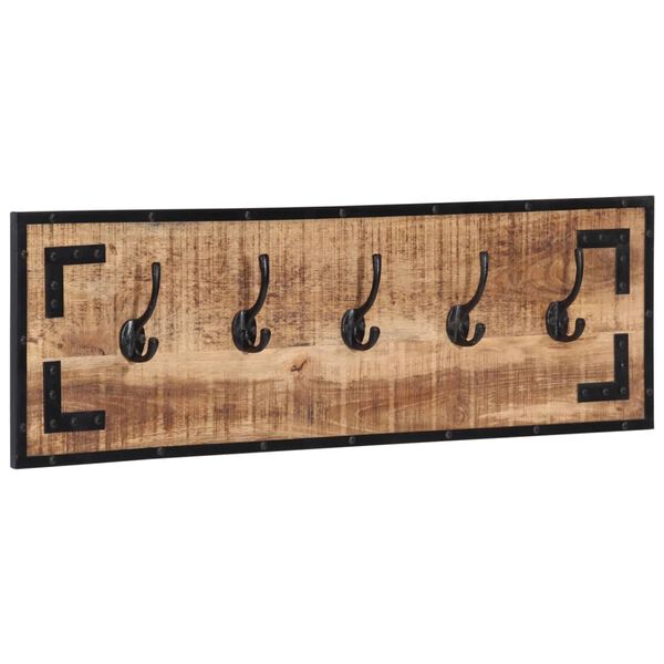 vidaXL Kl&auml;dh&auml;ngare 2 st 80x8x25 cm massivt grovt mangotr&auml;