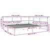 vidaXL S&auml;ng med bokhylla utan madrass vit 200x200cm massiv furu