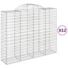vidaXL Gabioner b&aring;gformade 12 st 200x50x160/180 cm galvaniserat j&auml;rn
