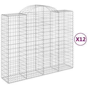 vidaXL Gabioner b&aring;gformade 12 st 200x50x160/180 cm galvaniserat j&auml;rn