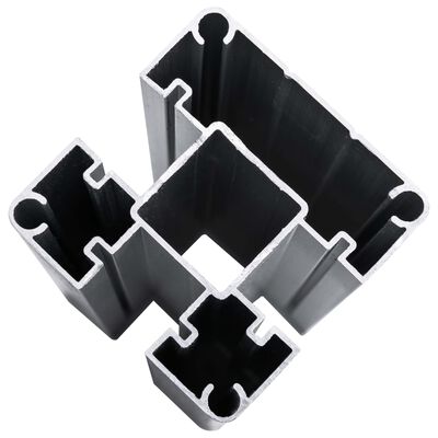 vidaXL WPC-staketpanel 3 fyrkantig + 1 vinklad 619x186 cm grå