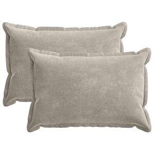 vidaXL Kudd&ouml;verdrag 2 pcs HOUTEN Ljusgr&aring; 50 x 75 cm Chenilletyg